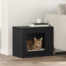 vidaXL Macska Ház Fekete 51 x 30 x 42,5 cm Faanyag