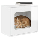 vidaXL Macska Ház Fényes Fehér 51 x 30 x 42,5 cm Faanyag