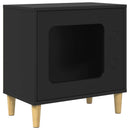 vidaXL Macska Ház Fekete 51 x 30 x 52 cm Faanyag