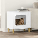 vidaXL Macska Ház Fényes Fehér 51 x 30 x 52 cm Faanyag