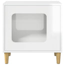 vidaXL Macska Ház Fényes Fehér 51 x 30 x 52 cm Faanyag