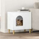 vidaXL Macska Ház Fényes Fehér 51 x 30 x 52 cm Faanyag