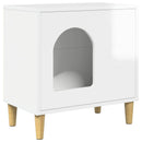 vidaXL Macska Ház Fényes Fehér 51 x 30 x 52 cm Faanyag