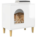 vidaXL Macska Ház Fényes Fehér 51 x 30 x 52 cm Faanyag