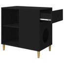 vidaXL Macska Ház Fekete 72 x 42,5 x 70 cm Faanyag