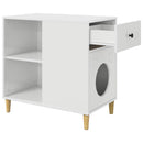 vidaXL Macska Ház Fényes Fehér 72 x 42,5 x 70 cm Faanyag