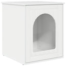 vidaXL Macska Ház Fényes Fehér 53 x 52 x 62 cm Faanyag