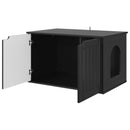 vidaXL Macska Ház Fekete 85 x 55 x 50,5 cm Szerelt Fa