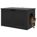 vidaXL Macska Ház Fekete 85 x 55 x 50,5 cm Szerelt Fa