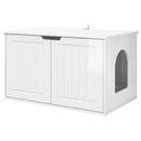 vidaXL Macska Ház Fényes Fehér 85 x 55 x 50,5 cm Faanyag