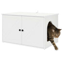 vidaXL Macska Ház Fehér 85 x 55 x 50,5 cm Faanyag