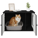 vidaXL Macska Ház Fekete 85 x 55 x 50,5 cm Faanyag