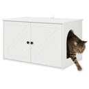 vidaXL Macska Ház Fényes Fehér 85 x 55 x 50 cm Faanyag