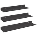 vidaXL Lebegő polc 3 db Fekete 40 x 9 x 2,5 cm Acél
