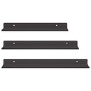 vidaXL Lebegő polc 3 db Fekete 40 x 9 x 2,5 cm Acél