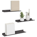 vidaXL Lebegő polc 3 db Fekete 40 x 9 x 2,5 cm Acél