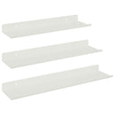 vidaXL Lebegő polc Falra szerelhető 3 pcs Fehér 40 x 9 x 2,5 cm Acél