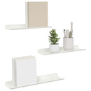 vidaXL Lebegő polc Falra szerelhető 3 pcs Fehér 40 x 9 x 2,5 cm Acél