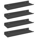 vidaXL Lebegő polc 4 db Fekete 30 x 9 x 2,5 cm Acél
