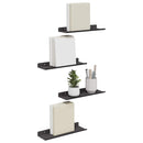 vidaXL Lebegő polc 4 db Fekete 30 x 9 x 2,5 cm Acél