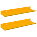vidaXL Lebegő polc 2 pcs Mustár sárga 30 x 9 x 2,5 cm Acél