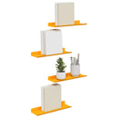 vidaXL Lebegő polc 4 pcs Mustár sárga 30 x 9 x 2,5 cm Acél