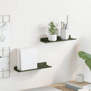 vidaXL Lebegő polc 2 pcs Olajzöld 30 x 9 x 2,5 cm Acél