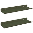 vidaXL Lebegő polc 2 pcs Olajzöld 30 x 9 x 2,5 cm Acél
