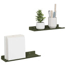 vidaXL Lebegő polc 2 pcs Olajzöld 30 x 9 x 2,5 cm Acél