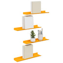 vidaXL Lebegő polc 4 pcs Mustár sárga 40 x 8,5 x 2,5 cm Acél