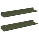 vidaXL Lebegő polc 2 pcs Olajzöld 40 x 8,5 x 2,5 cm Acél