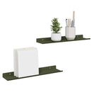 vidaXL Lebegő polc 2 pcs Olajzöld 40 x 8,5 x 2,5 cm Acél