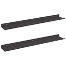 vidaXL Lebegő polc 2 db Fekete 60 x 9 x 2,5 cm Acél
