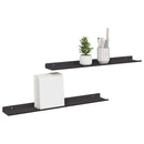 vidaXL Lebegő polc 2 db Fekete 60 x 9 x 2,5 cm Acél