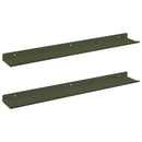 vidaXL Lebegő polc 2 pcs Olajzöld 60 x 8,5 x 2,5 cm Acél