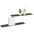 vidaXL Lebegő polc 2 pcs Olajzöld 60 x 8,5 x 2,5 cm Acél