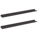 vidaXL Lebegő polc Falra szerelhető 2 pcs Fekete 80 x 9 x 2,5 cm Acél