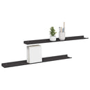 vidaXL Lebegő polc Falra szerelhető 2 pcs Fekete 80 x 9 x 2,5 cm Acél