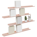vidaXL Lebegő polc 4 pcs Rózsaszín 80 x 9 x 2,5 cm Acél
