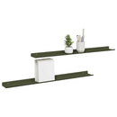 vidaXL Lebegő polc 2 db Olajzöld 80 x 9 x 2,5 cm Acél