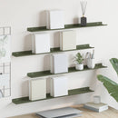 vidaXL Lebegő polc 4 pcs Olajzöld 80 x 9 x 2,5 cm Acél