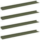 vidaXL Lebegő polc 4 pcs Olajzöld 80 x 9 x 2,5 cm Acél
