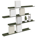 vidaXL Lebegő polc 4 pcs Olajzöld 80 x 9 x 2,5 cm Acél