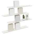 vidaXL Lebegő polc Falra szerelhető 4 pcs Fehér 80 x 9 x 2,5 cm Acél