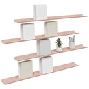 vidaXL Lebegő polc 4 pcs Rózsaszín 100 x 9 x 2,5 cm Acél