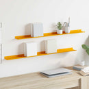 vidaXL Lebegő polc 2 pcs Mustár sárga 100 x 9 x 2,5 cm Acél