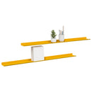 vidaXL Lebegő polc 2 pcs Mustár sárga 100 x 9 x 2,5 cm Acél
