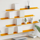 vidaXL Lebegő polc 4 pcs Mustár sárga 100 x 9 x 2,5 cm Acél