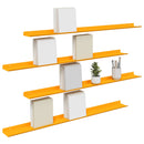 vidaXL Lebegő polc 4 pcs Mustár sárga 100 x 9 x 2,5 cm Acél