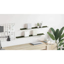 vidaXL Lebegő polc 2 pcs Olajzöld 100 x 9 x 2,5 cm Acél